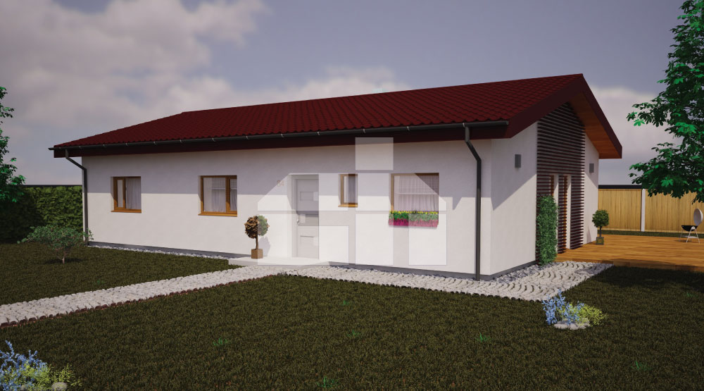 5 room Bungalow With Rectangular Floor Plan Ceramic Houses