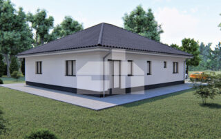 Floor plan of a large five bedroom bungalow with hipped roof - no.74